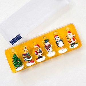 Vintage Loblaws 6-Pack Christmas Theme Place Cardholders Home Decor Santa